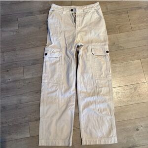 Billabong Women's Wide Leg Cargo Pants in Off-White